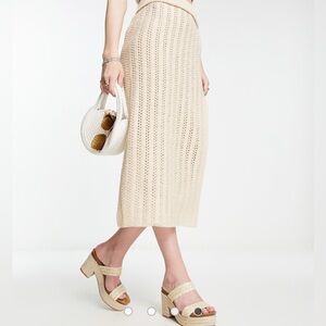 NWT Rachel Roy Open Knit Crochet Skirt |Size Large